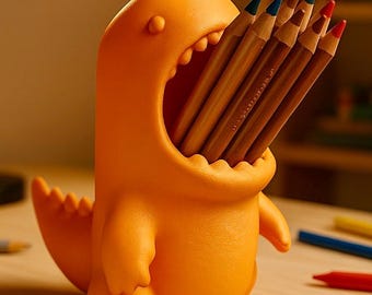 T-Rex Stifthalter | 3D Gedruckter Dinosaurier Schreibtisch Organizer, Kinder Büro Dekor