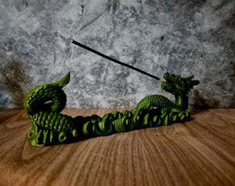 3D gedruckter Drache Räucherstäbchenhalter | Fantasy Gothic Wohnkultur | Drachen Aschefänger für Meditation und Schreibtisch Dekoration | Einzigartiger Drache Geschenk für Ihn
