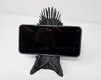 Iron Throne Telefon-Ständer | Mittelalterliches Fantasy Schreibtisch Dekor, Gamer Geschenk, Gothic 3D Gedruckter Handy Halter, Einzigartiges Schreibtisch Accessoire für Fans