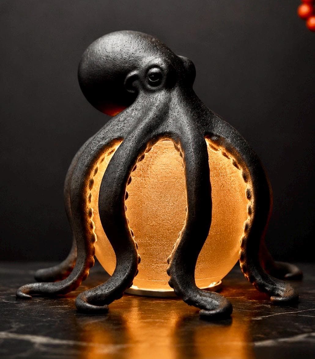 Kare Tischleuchte Animal Octopus, Gold, ausgefallen, blendfrei Kare Tischleuchte Animal Octopus, Gold, ausgefallen, blendfrei