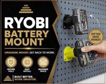 Ryobi ONE+ Batteriehalterung | 3D gedruckter Garagenveranstalter, Werkstattlagerregal
