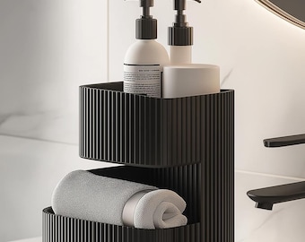 Modern bathroom organizer | 3D printed minimalist counter caddy | durable PLA storage tray for vanity, desk, or home decor | gift idea