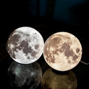 Moon Lamp | Realistic Lunar Surface Night Light, Space Decor