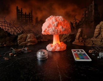 3D gedruckte Pilz Lampe, RGB LED Schreibtischleuchte, Fallout Gaming Decor