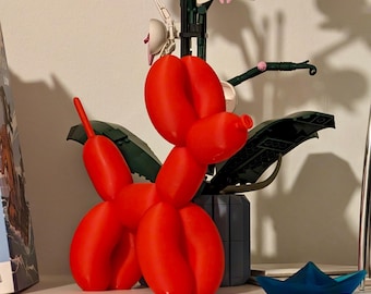 3D gedruckte Ballon-Hundeskulptur | Pop Art Schreibtisch Dekor, wunderlicher Akzent