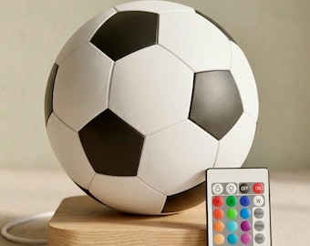3D Printed Soccer Ball LED Lamp | Kids Room Decor, Ambient Glow