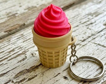 3D Printed Ice Cream Cone Clicker Fidget Toy | Sensory Desk Toy, Anxiety Relief
