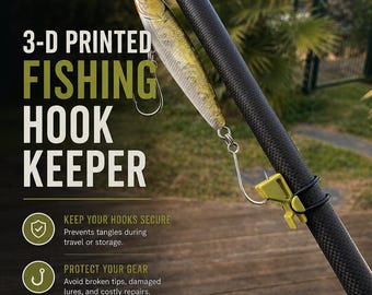 3D Printed Fishing Hook Keeper Set, Rod Holder for Anglers, 8 Pack