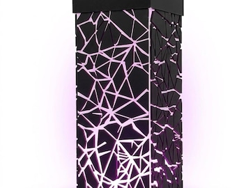 Lámpara LED de obsidiana agrietada / Luz nocturna de cristal oscuro / Decoración gótica para escritorio
