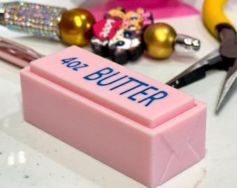 Butter Fidget Clicker | Kawaii Essen Schreibtisch Spielzeug | Sensorischer Stressabbau | Bäcker Geschenk