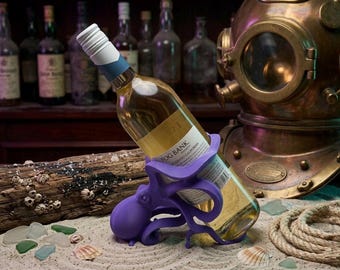 3D-gedruckter Oktopus-Weinflaschenhalter | Maritime Dekoration