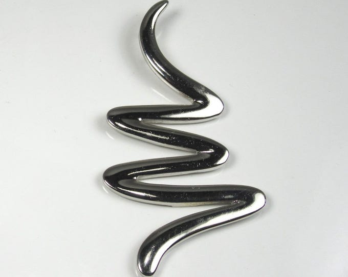 Sterling Silver Free Form Pendant, Squiggly Line Pendant, Sterling Silver Pendant, Pendant, Sterling Silver Artistic Pendant
