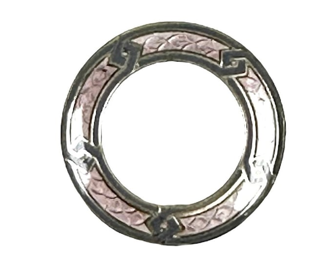 Unique Sterling Silver Enameled Circle Pin - Elegant and Versatile Accessory