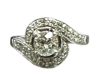 1950's Old European Cut Diamond Engagement Ring - 0.50 Carat Cocktail Ring