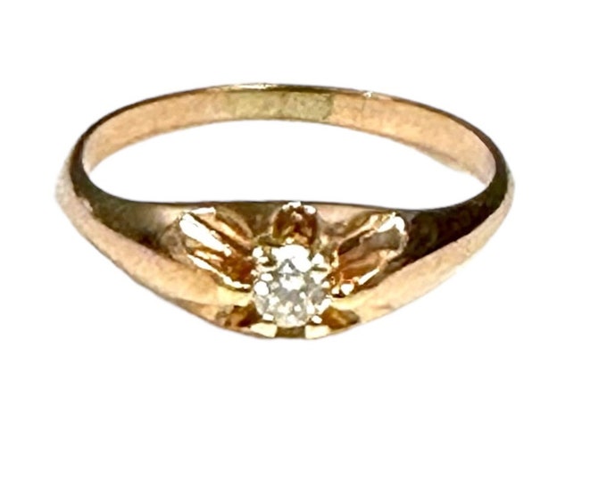 Belcher Ring, Wedding Ring, Promise Ring, Engagement Ring, Diamond Ring, Vintage Ring, Vintage Jewelry