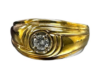 Yellow Gold Diamond Ring, Vintage Diamond Ring, Diamond Wedding Ring