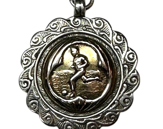Vintage Hallmarked Sterling Silver Soccer Medal Pendant or Charm CIRCA 1926