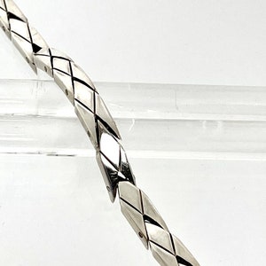 Signed Sterling Silver Bracelet, Signed Mexico Bracelet, Diamond Shaped Linked Sterling Silver Bracelet, Link Bracelet