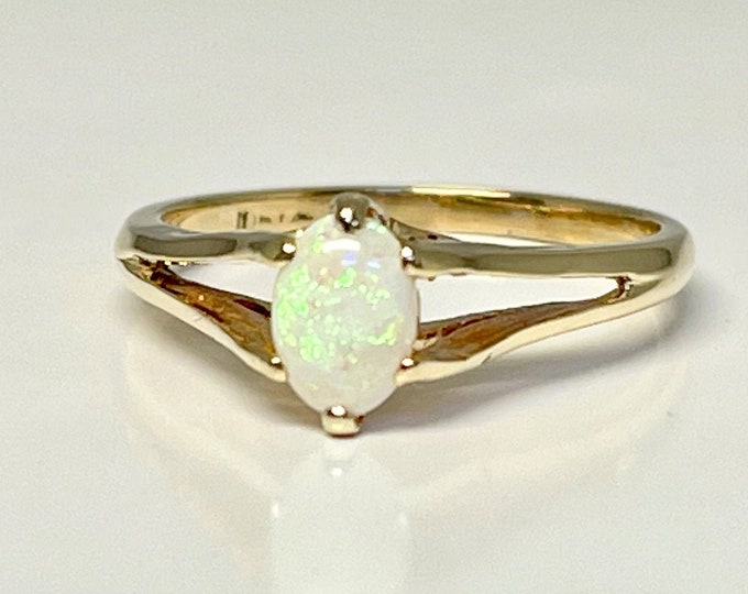 Vintage Opal Ring, Yellow Gold Opal Ring, October Birthstone, Birthstone Ring