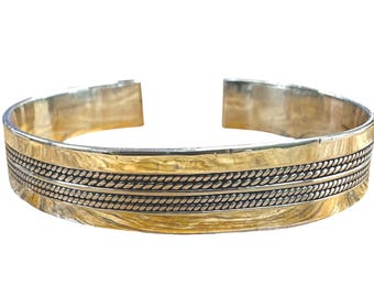 Vintage Sterling Silver Braid Design Cuff Bracelet