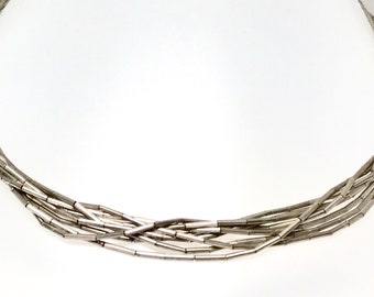 Sterling Silver Liquid Silver Necklace, Vintage Sterling Necklace, Vintage Silver Necklace