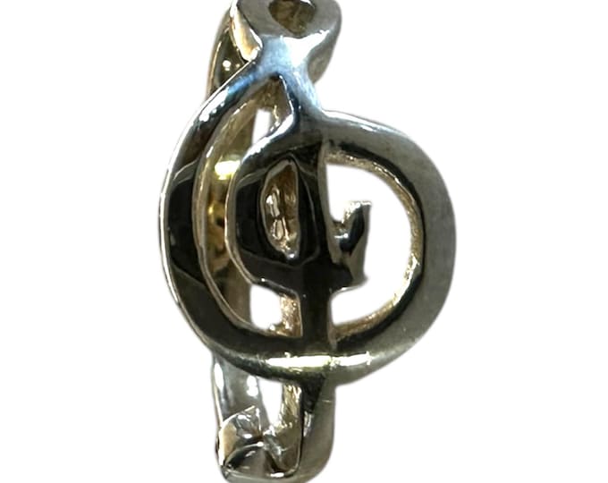 Unique Treble Clef Ring in Sterling Silver - Music Lover Gift
