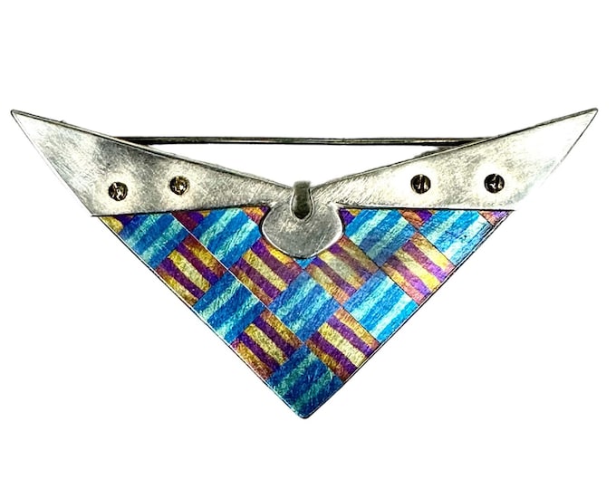 One-of-a-Kind Artist Created Brooch - Sterling Silver with Oxidized Metal Detailing