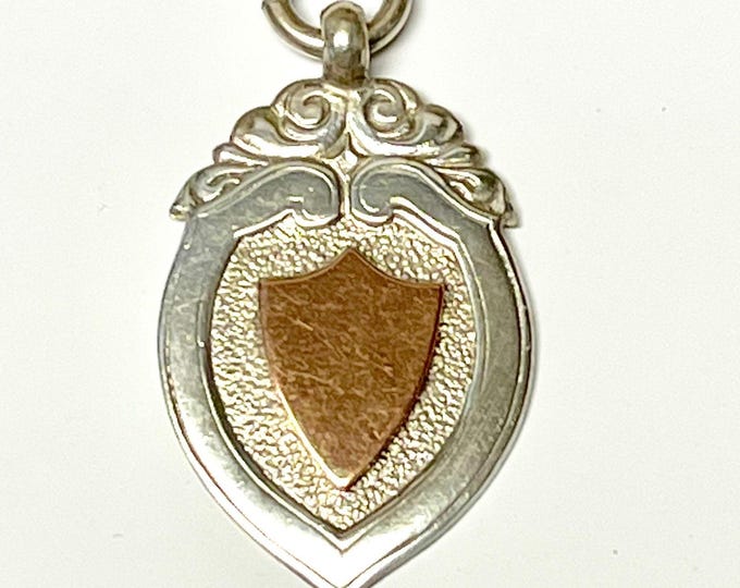 Vintage Sterling Silver English Shield Pendant - Hallmarked Medal