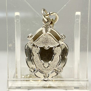 Sterling Silver Antique Medal Bracelet: Hallmarked Engravable Charm