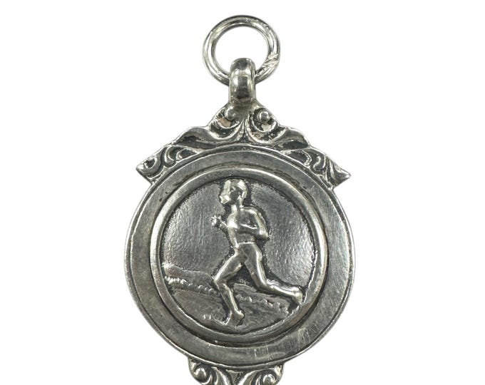 Vintage Hallmarked Sterling Silver Running Medal, Pendant or Charm-Sports Medal