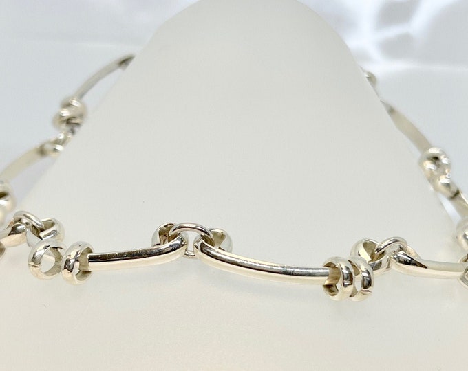 Sterling Silver Artist Necklace, Vintage Silver Necklace Stamped Mexico, Mexico Necklace, Sterling Choker, Vintage Choker