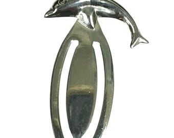 Sterling Silver Dolphin Bookmark Leaping from the Waves