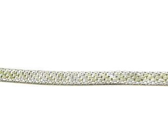 Vintage Sterling Silver Stacked Brick Style Link Bracelet, 1970s  Estate Jewelry, Stamped Italy