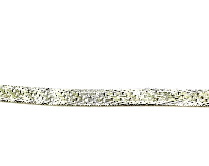 Vintage Sterling Silver Stacked Brick Style Link Bracelet, 1970s  Estate Jewelry, Stamped Italy