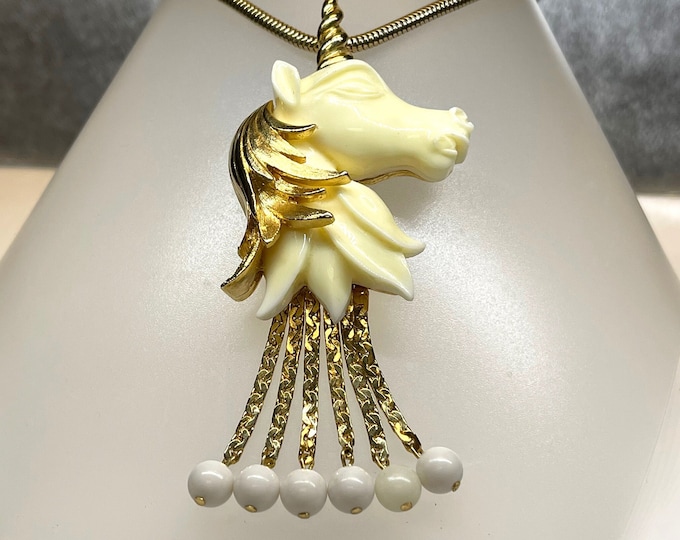 Vintage Vendome Unicorn Necklace, Unicorn Necklace, Unicorn, Vendome Necklace