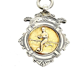 Vintage Hallmarked English Soccer Medal, Hallmark Medal, Winner Soccer Medal, Soccer Award, Medal Pendant, Soccer Medal Charm