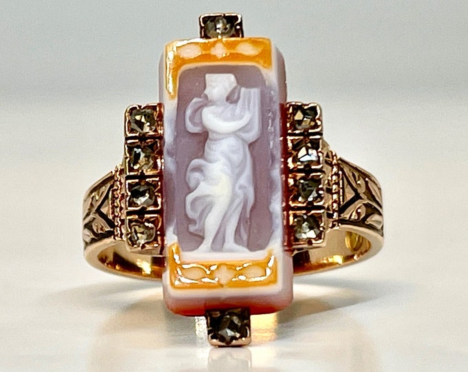 Victorian 14 Karat Yellow Gold Full Body Cameo Ring