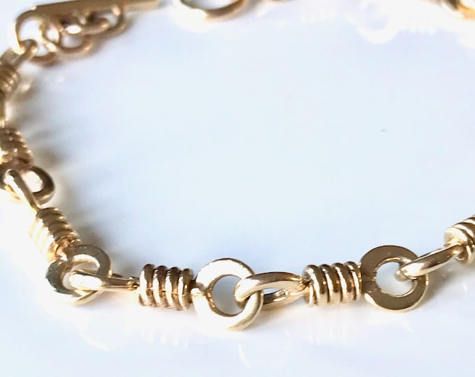 Yellow Gold Chain Link Bracelet, Antique Chain Bracelet, 18 Karat Yellow Gold Bracelet, Antique Bracelet