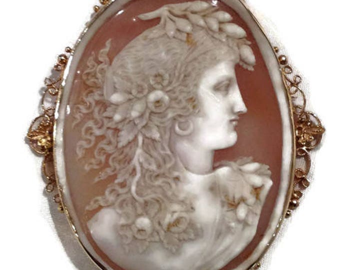 Antique Cameo Pin/Pendant, Cameo Pin, Cameo Pendant, Victorian Cameo, Antique Cameo, Vintage Cameo, Shell Cameo, Cameo