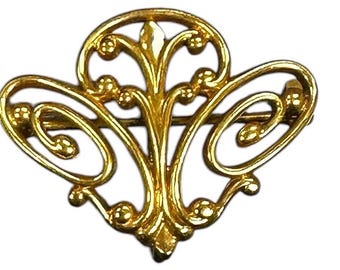 Art Nouveau Elegant Gold Filled Watch Pin