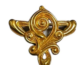 Vintage Gold Filled Art Nouveau Watch Pin - Antique Style Brooch