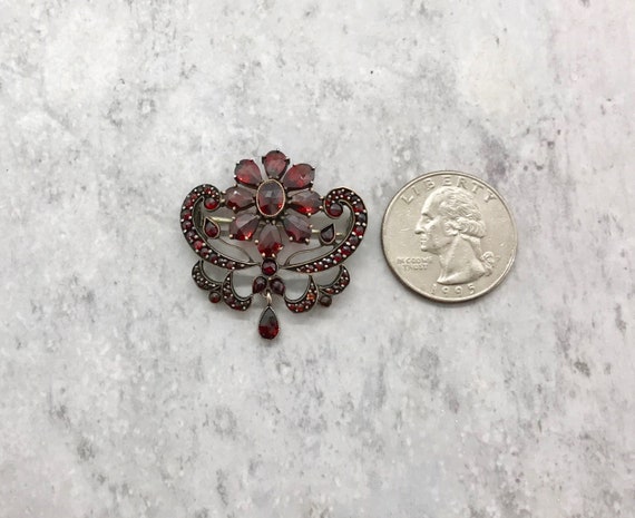 Bohemian Garnet Pin/Brooch, Garnet Pin, Antique G… - image 3