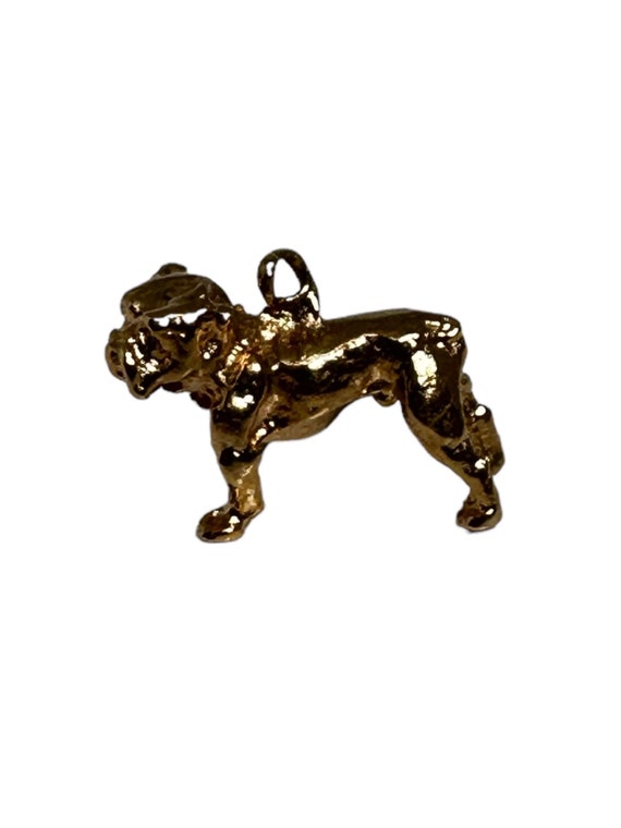 14 Karat Yellow Gold Bulldog Charm, Bulldog Pendan