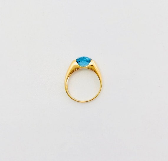 Yellow Gold Blue Topaz Ring, November Birthstone,… - image 4