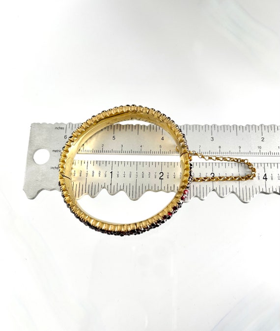 Antique Bohemian Cut Garnet Bracelet, Garnet Bang… - image 9