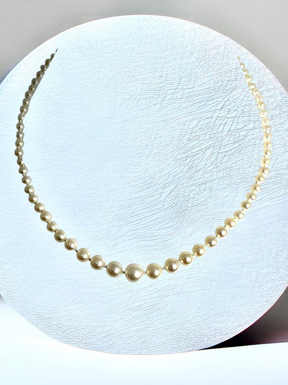 Vintage Graduated Cultured Pearl Necklace with 14… - image 7