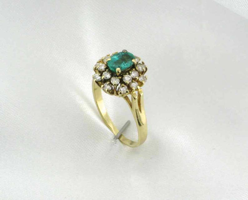 Classic Emerald and Diamond Cocktail Ring From the Late - Etsy