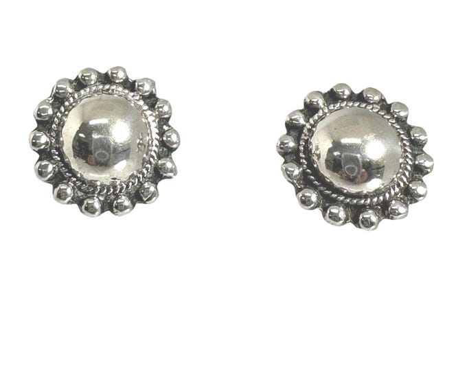 Sterling Silver Screw Back Earrings, Vintage Sterling Dome Earrings, Round Dome Earrings