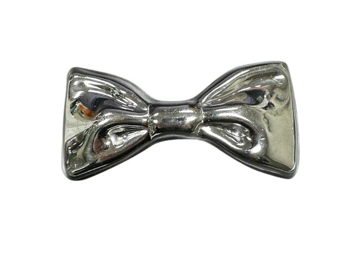 Charming Vintage Sterling Silver Bow Tie Brooch - Retro Lapel Pin