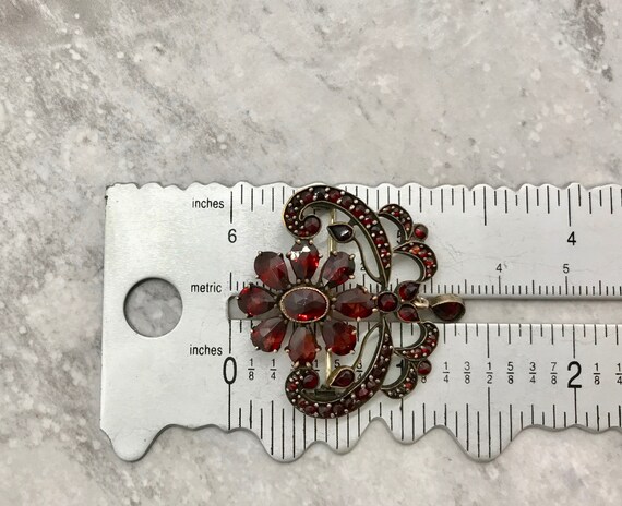 Bohemian Garnet Pin/Brooch, Garnet Pin, Antique G… - image 5